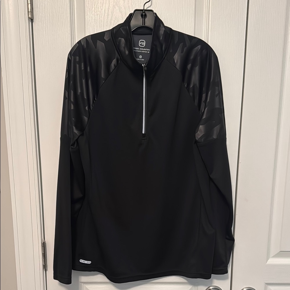 Free Country Ultimate Comfort Men’s Medium Black Quarter-Zip Pull Over